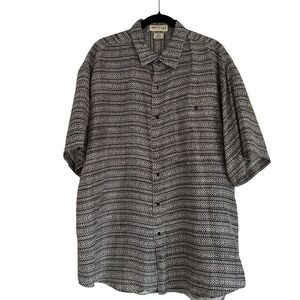 Vintage Montage Pour Homme 100% Silk Short Sleeve Shirt Geo Print L Rare 90s